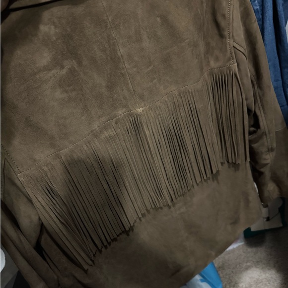 Massimo Dutti Brown Suede Jacket with Fringe - NWT - Picture 7 of 7